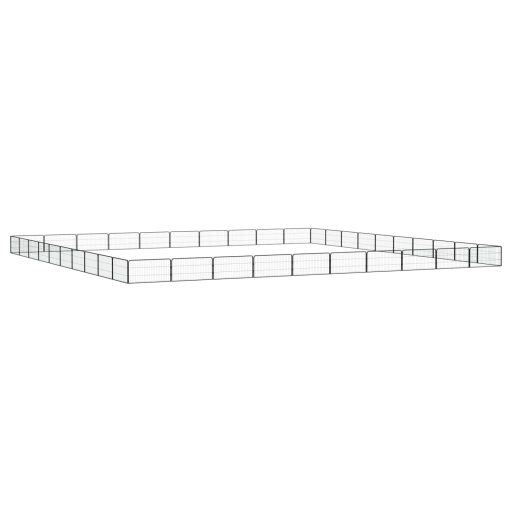 40-paneles fekete porszórt acél kutyakennel 100 x 50 cm