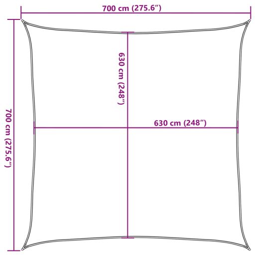 Piros HDPE napvitorla 160 g/m² 7 x 7 m