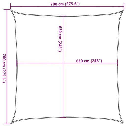 Barna HDPE napvitorla 160 g/m² 7 x 7 m