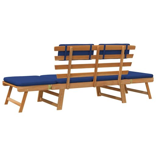 2 az 1-ben tömör akácfa kerti pad párnákkal 190 cm
