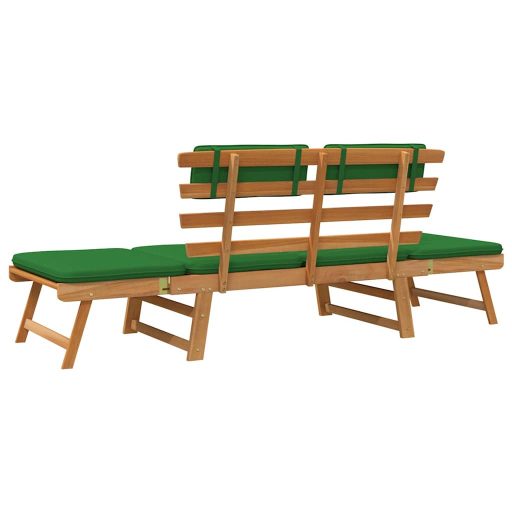 2 az 1-ben tömör akácfa kerti pad párnákkal 190 cm