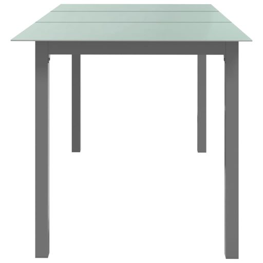 Világosszürke alumínium és üveg kerti asztal 150 x 90 x 74 cm