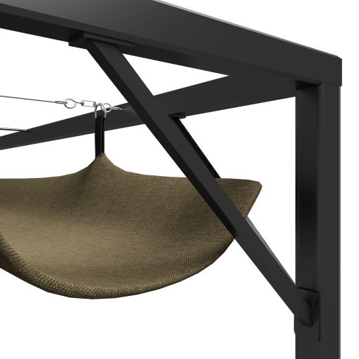 Tópszínű kerti pavilon behúzható tetővel 3 x 3 m 180 g/m²