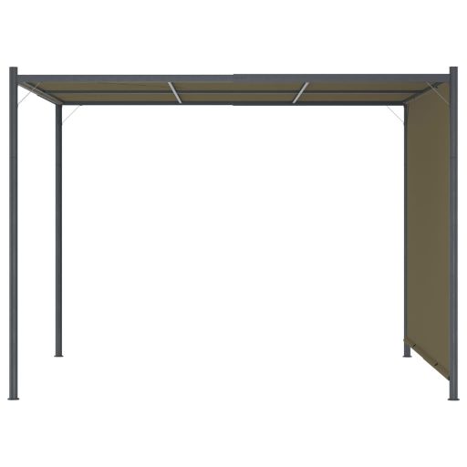Tópszínű kerti pavilon behúzható tetővel 3 x 3 m 180 g/m²