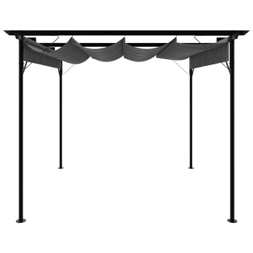 Antracitszürke acél pavilon behúzható tetővel 3 x 3 m 180 g/m²