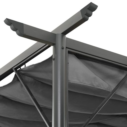 Antracitszürke acél pavilon behúzható tetővel 3 x 3 m 180 g/m²