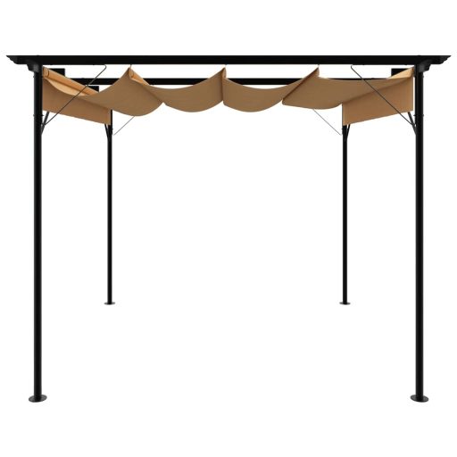 Tópszínű acél pavilon behúzható tetővel 3 x 3 m 180 g/m²