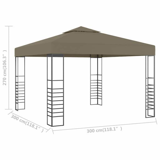 Tópszínű kerti pavilon 3 x 3 m 180 g/m²