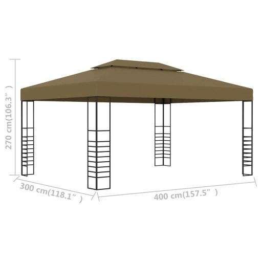 Tópszínű pavilon 3 x 4 m 180 g/m²