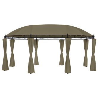   Tópszínű pavilon függönyökkel 520 x 349 x 255 cm 180 g/m²