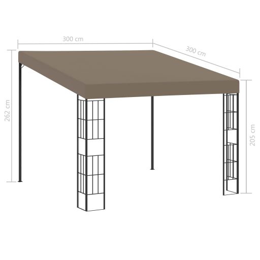 Tópszínű falra szerelhető szövetpavilon 3 x 3 m