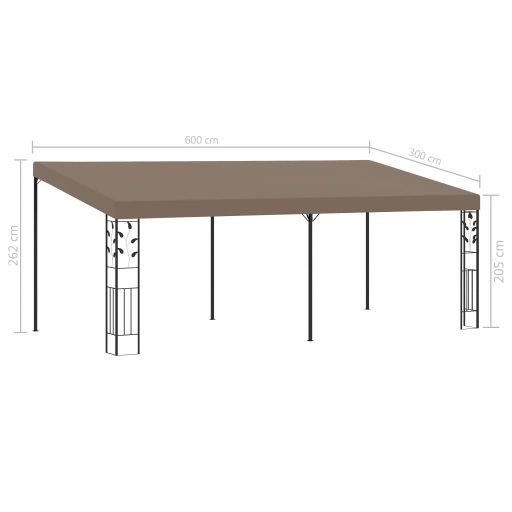 Tópszínű falra szerelhető pavilon 6 x 3 x 2,5 m