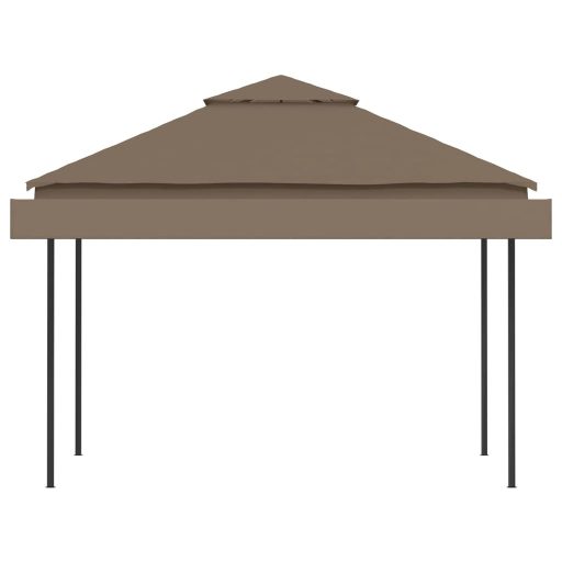 Tópszínű pavilon dupla kibővített tetővel 3x3x2,75 m 180 g/m²