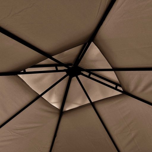 Tópszínű pavilon dupla kibővített tetővel 3x3x2,75 m 180 g/m²