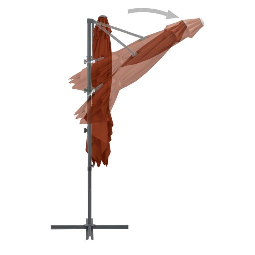Terrakotta konzolos napernyő acélrúddal 250 x 250 cm