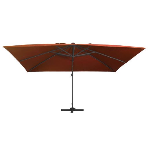Terrakotta konzolos napernyő LED-világítással 400 x 300 cm