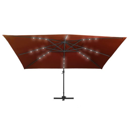 Terrakotta konzolos napernyő LED-világítással 400 x 300 cm