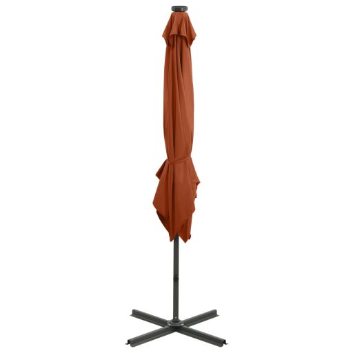 Terrakotta konzolos napernyő rúddal és LED-fényekkel 250 cm