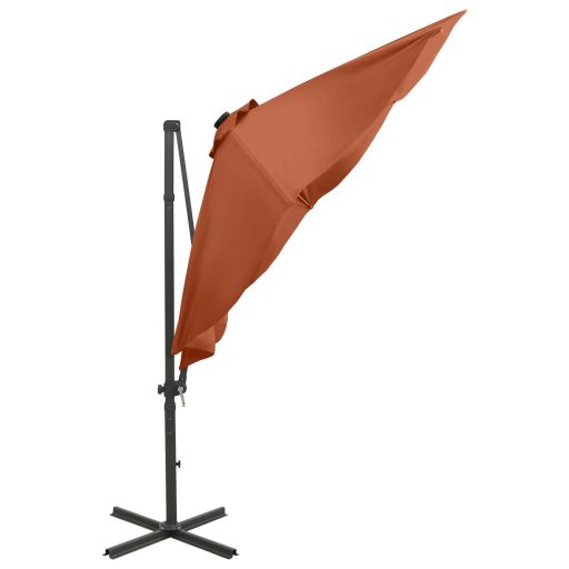 Terrakotta konzolos napernyő rúddal és LED-fényekkel 300 cm
