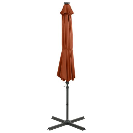 Terrakotta konzolos napernyő rúddal és LED-fényekkel 300 cm