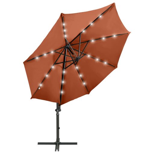 Terrakotta konzolos napernyő rúddal és LED-fényekkel 300 cm