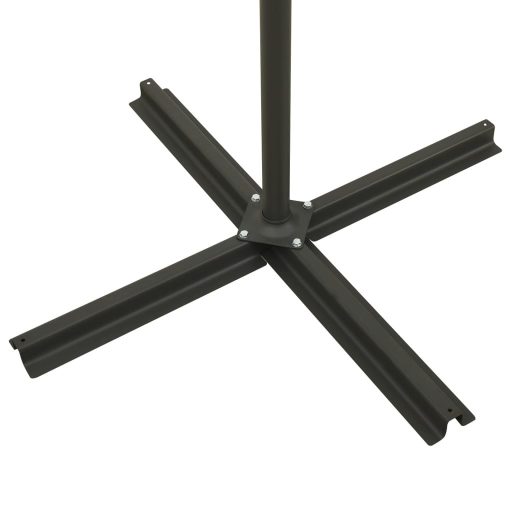 Homokszínű konzolos napernyő rúddal és LED-fényekkel 300 cm