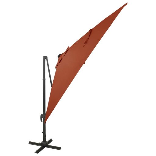 Terrakotta konzolos napernyő rúddal és LED-fényekkel 300 cm