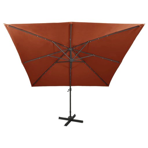 Terrakotta konzolos napernyő rúddal és LED-fényekkel 300 cm