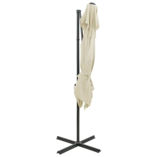 Homokszínű dupla tetejű konzolos napernyő 250 x 250 cm