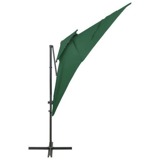 Zöld dupla tetejű konzolos napernyő 250 x 250 cm