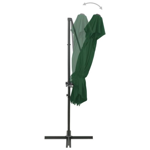 Zöld dupla tetejű konzolos napernyő 250 x 250 cm