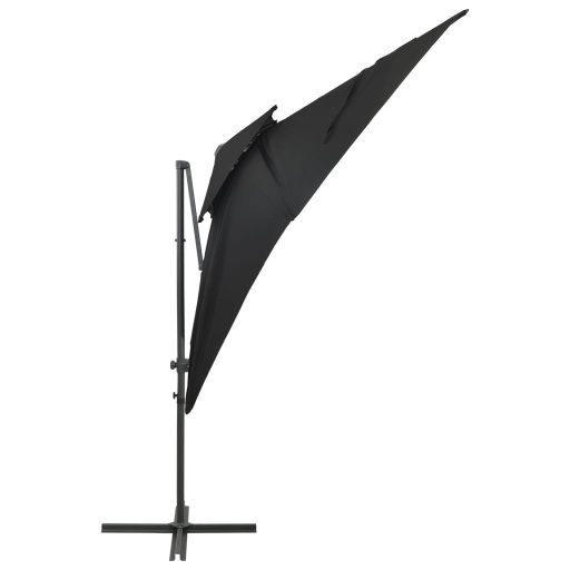 Fekete dupla tetejű konzolos napernyő 250 x 250 cm