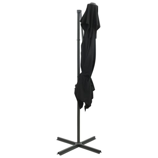 Fekete dupla tetejű konzolos napernyő 250 x 250 cm