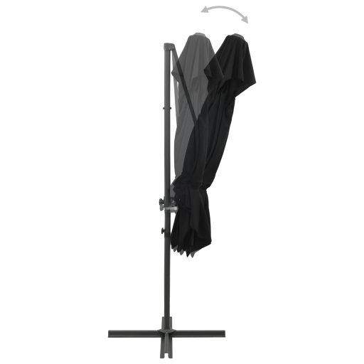 Fekete dupla tetejű konzolos napernyő 250 x 250 cm