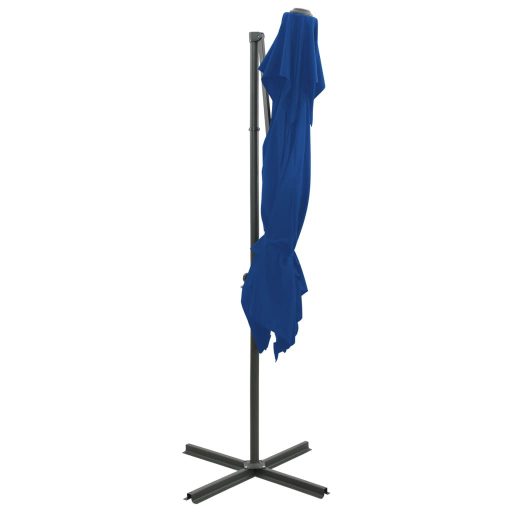 Azúrkék dupla tetejű konzolos napernyő 250 x 250 cm
