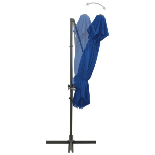 Azúrkék dupla tetejű konzolos napernyő 250 x 250 cm