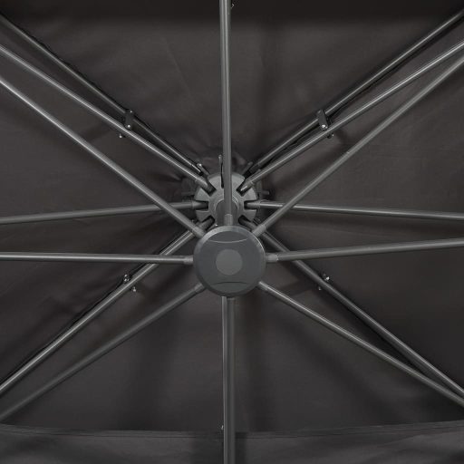 Antracitszürke dupla tetejű konzolos napernyő 400 x 300 cm