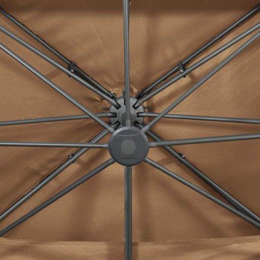 Tópszínű dupla tetejű konzolos napernyő 400 x 300 cm
