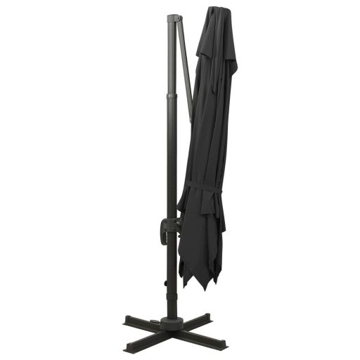 Fekete dupla tetejű konzolos napernyő 300 x 300 cm