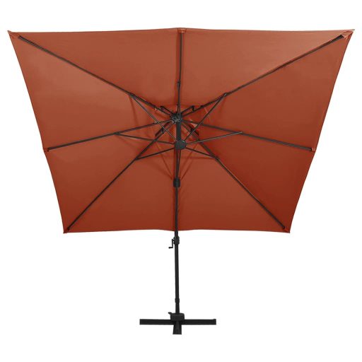 Terrakotta dupla tetejű konzolos napernyő 300 x 300 cm
