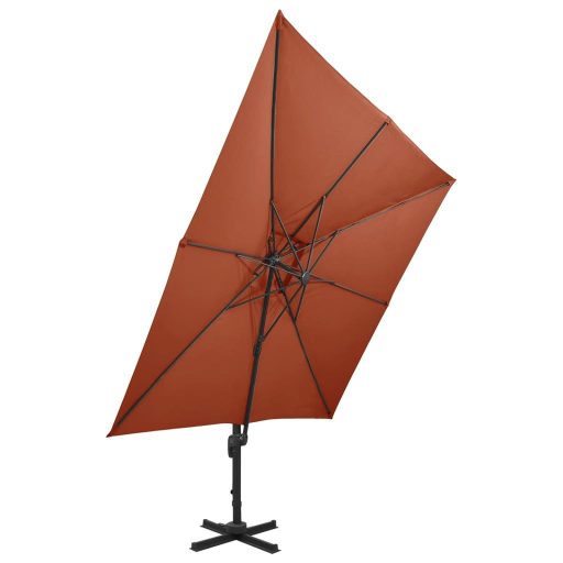 Terrakotta dupla tetejű konzolos napernyő 300 x 300 cm