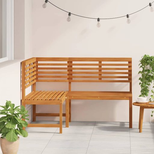 Tömör akácfa kerti sarokpad 140 cm