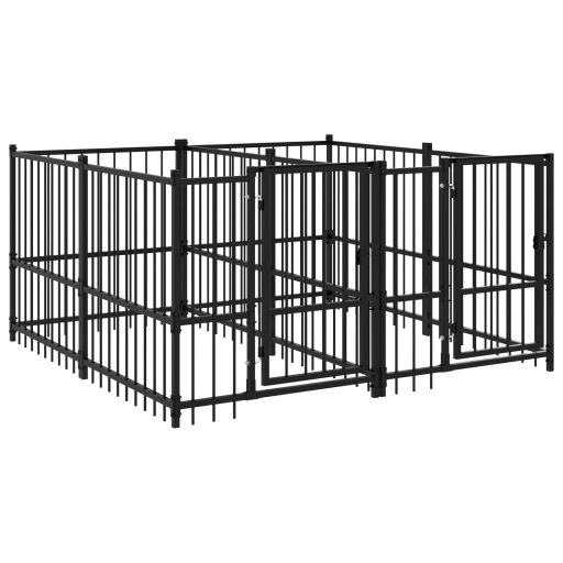Acél kültéri kutyakennel 3,75 m²