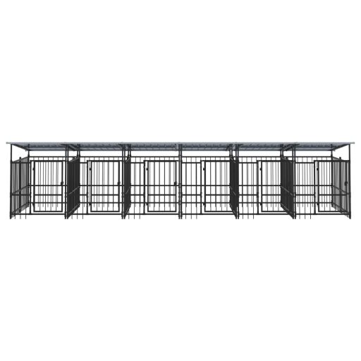 Acél kültéri kutyakennel tetővel 11,26 m²