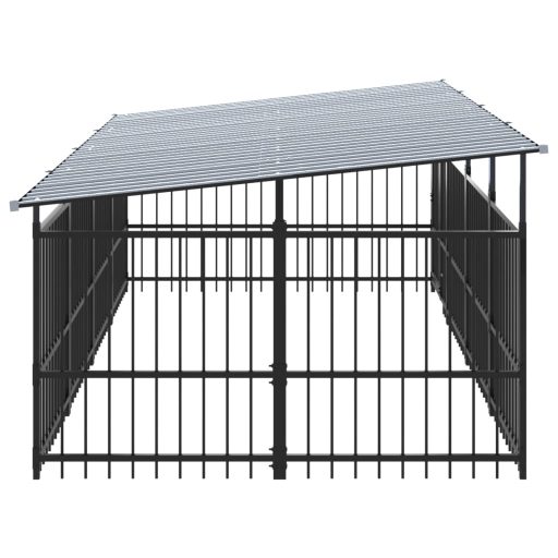 Acél kültéri kutyakennel tetővel 7,51 m²