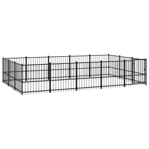 Acél kültéri kutyakennel 14,11 m²