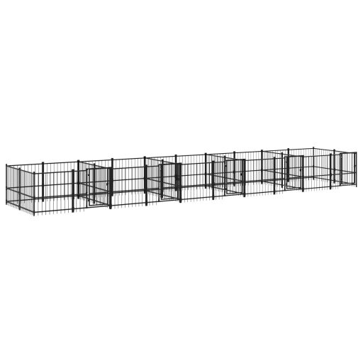 Acél kültéri kutyakennel 18,77 m²