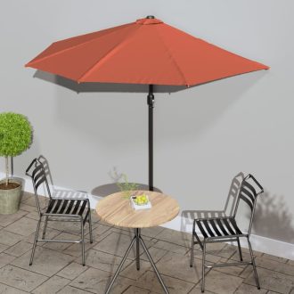   Terrakotta féloldalas napernyő alumíniumrúddal 270x144x222 cm