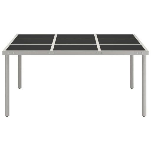 Üveg és acél kerti étkezőasztal 170 x 170 x 74,5 cm
