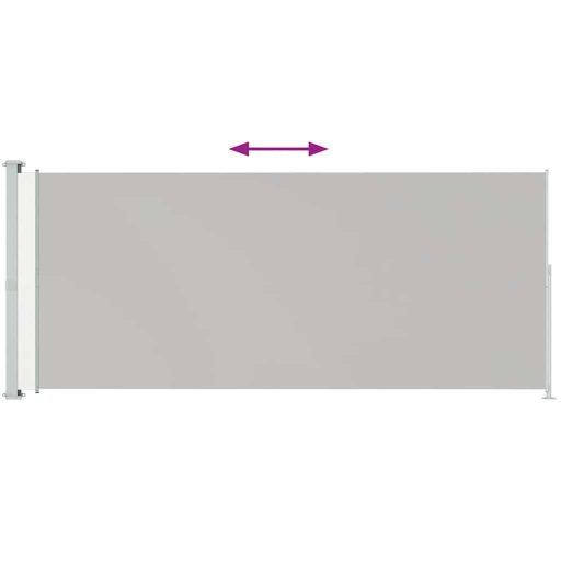 Szürke behúzható oldalsó terasznapellenző 220 x 500 cm